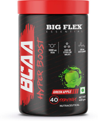 Bigflex Essential BCAA Hyperboost For Muscle Growth,Recovery & Endurance | 40 Servings | BCAA(400 g, Green Apple)