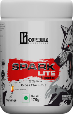 corebuild essentials CoreBuild Spark Lite Pre-Workout | Energy, Focus & Strength Booster Pre Workout(170 g, Sex On The Beach)