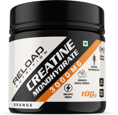 RELOAD NUTRITION Micronized Creatine Monohydrate Powder 3000mg Creatine(100 g, Orange)