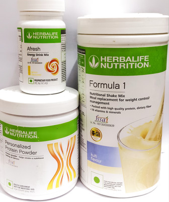 HERBALIFE Formula1 Kulfi Flavor 500g Protine Powder 200g & Lemon Afresh 50g Plant-Based Protein(750 g, Kulfi, Lemon)