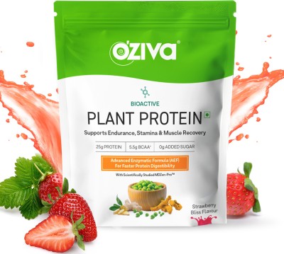 OZiva Bioactive Plant Protein (25g Vegan Protein) for Endurance & Muscle Recovery Plant-Based Protein(1 kg, Strawberry Bliss)