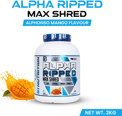 B1 NUTRITION Alpha Ripped Max Shred | 48 Servings | Enhanced Muscle Definiation & Recovery Whey Protein(2 kg, Alphomso Mango Flavour)