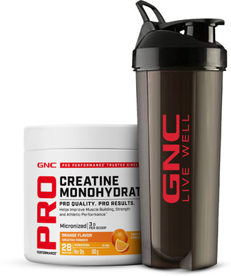 GNC Creatine Monohydrate With Black Shaker (750ml) Creatine(100 g, Orange)