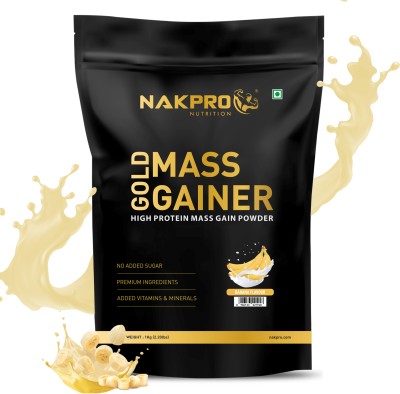 Nakpro Mass Gainer Protein Powder Supplement with Creatine and Vitamin & Minerals Weight Gainers/Mass Gainers(1 kg, Banana)