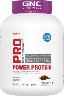 GNC Pro Performance Power | Boosts Athletic Performance & Testosterone Whey Protein(4 pounds, Double Rich Chocolate)