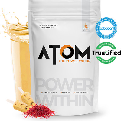AS-IT-IS Nutrition AS-IT-IS ATOM Whey Protein 2kg with Digestive Enzymes | Kesar Kulfi 27g protein Whey Protein(2 kg, Kesar Kulfi)