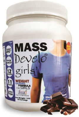 DEVELO WHEY & SOY PROTEIN Weight Gainers/Mass Gainers(1 kg, CHOCOLATE)
