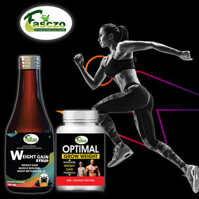 Fasczo Optimal Weight Gain Capsule [30] & Weight Gain Syrup Combo Pack For Xtra Protein Weight Gainers/Mass Gainers(200 ml, No Flavour)