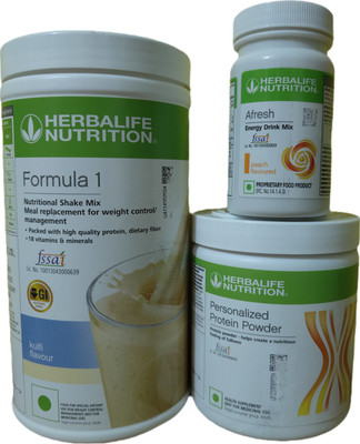 HERBALIFE WEIGHT LOSS COMBO FORMULA 1 KULFI SHAKE PROTEIN POWDER 200GM AFRESH PEACH Protein Shake(3 g, kulfi shake, ppp200gm, afresh peach)