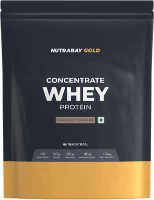 Nutrabay Gold 100% Whey Protein Concentrate with Digestive Enzymes & Vitamin Minerals Whey Protein(1.5 kg, Double Rich Chocolate)