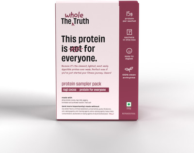 The Whole Truth 15g Protein/Sachet|Sampler Pack of 7 Whey Protein(210 g, Ragi Cocoa 15g)