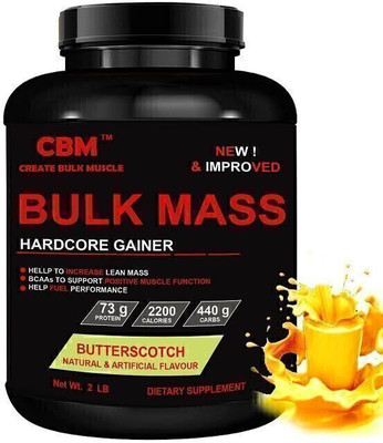 CBM Butterscotch Hardcore Weight Gainer 2lb Weight Gainers/Mass Gainers(2 pounds, Butterscotch)