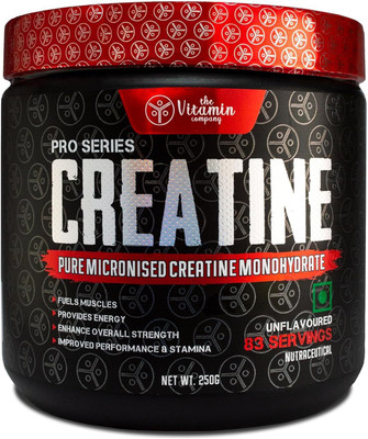 The Vitamin Company Creatine Monohydrate 250 gm 83 Servings Boosts Athletic Perform Fuels Muscles Creatine(250 g, Unflavoured)