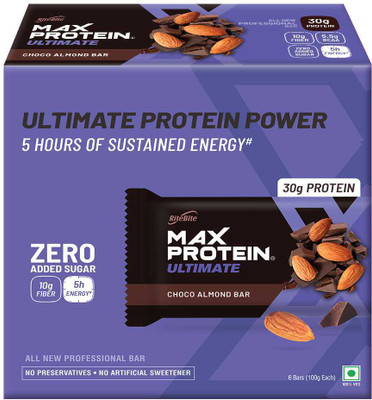 RiteBite Max Protein Ultimate Choco Almond 30g Protein Bars with 10g Fiber & 21 Vit. & Minerals Protein Bars(600 g, Choco Almond)