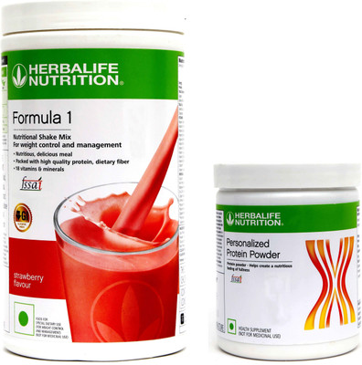 Herbalife Nutrition Formula 1 Nutritional Shake Mix Strawberry 500 gm With Personalized Protein 200 gm Plant-Based Protein(500 g, 200 g, kulfi, plain)