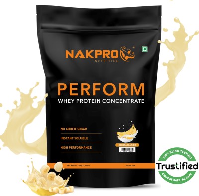 Nakpro PERFORM Whey Protein Supplement Powder Whey Protein(500 g, Banana)