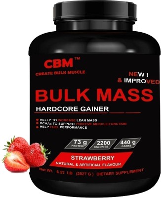 CREATE BULK MUSCLE Bulk Mass Strawberry 6lb Weight Gainers/Mass Gainers(2827 g, Strawberry)