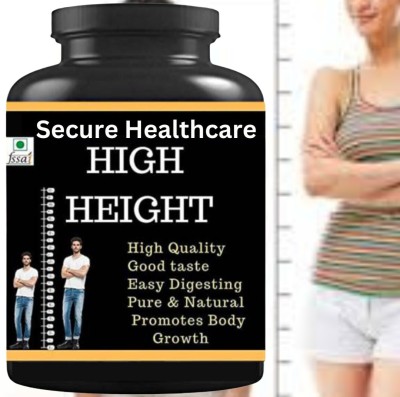 Secure Healthcare High Height | Height Gain & Height Growth | Capsule | Man & woman Plant-Based Protein(30 Capsules, UNFLAVORD)