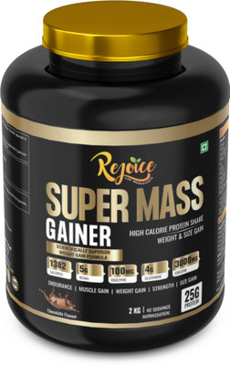 Rejoice Life Ingredients Super Mass Gainer - Weight Gain Supplement with BCAAs, Glutamine & Creatine Whey Protein(2 kg, CHOCOLATE)
