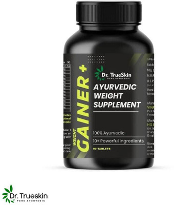 Dr.trueskin Weight Gainer+ Protein-Packed Growth Mix Weight Gainers/Mass Gainers(90 Capsules, Unflavored)