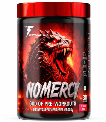 THE FORMULATOR NoMercy Pre-Workout | Beta Alanine | Citrulline | Caffeine | Vitamins Pre Workout(180 g, Berries Blast)