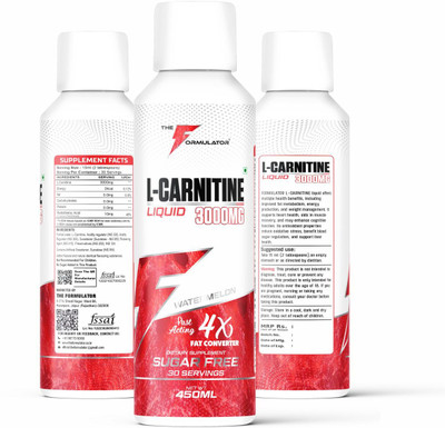 THE FORMULATOR L-Carnitine Liquid | 3000mg L-Carnitine | 2kcal | Pantothenic Acid Pre Workout(450 ml, Watermelon)