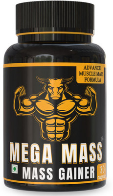 The Gromming guru Mega Mass - Weight Gainer Capsule for Fast Weight & Mass Gain for Men & Women | Weight Gainers/Mass Gainers(30 Capsules, Unflavored)