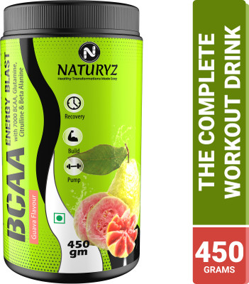 NATURYZ Instantized BCAA Energy Blast with 7G BCAA, Glutamine, Citrulline & Beta Alanine BCAA(450 g, Guava)