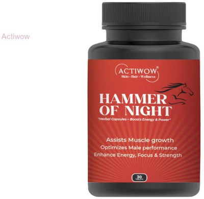 ACTIWOW Hammer Of Night Capsules with Daily Strength Power Plant-Based Protein(30 Capsules, No Flavor)