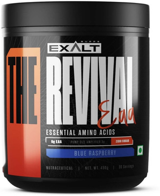 EXALT SUPPS Intra Workout Energy Drink for Lean Muscles with BCAA The Revival EAA (Essential Amino Acids)(450 g, Blue Raspberry)