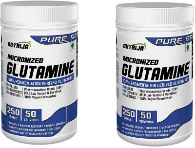 NutriJa Micronized Glutamine Muscle Growth and Recovery - Pack Of 2 Glutamine(500 g, Tangy Orange)