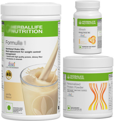 HERBALIFE Formula 1 shake miix Kulfi ,protein powder and Afresh Kashmiri kahwa Protein Blends(750 g, Kulfi)