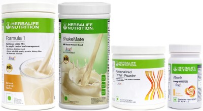 Herbalife Nutrition formula 1 banana 500g+ shakemate 500g+ protein powder 200g+ afresh ginger Plant-Based Protein(500 g, 500 g, 200 g, 50 g, banana cremel, milk, soy, ginger)