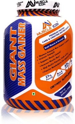 MUSCLE ICON GIANT MASS GAINER PREMIUM PROTEIN CARB & CREATINE MATRIX LEAN MUSCLE MASS (6lbs) Weight Gainers/Mass Gainers(2.72 kg, STRAWBERRY)