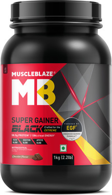 MUSCLEBLAZE Super Black with EGF™, for Muscle Weight Gainers/Mass Gainers(1 kg, Chocolate)