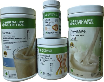 Herbalife Nutrition WEIGHT LOSS COMBO F1 KULFI SHAKE SHAKEMATE PROTEIN POWDER 200GM AFRESH PEACH Nutrition Drink(4x300 g, kulfi shake, ppp200gm, afresh peach, fast weight loss combo, shakemate Flavored)