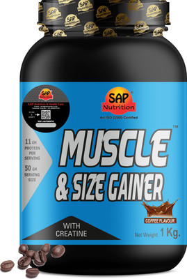 SAP Nutrition Muscle & Size gainer high protein Weight Gainers/Mass Gainers(1 kg, Coffee)