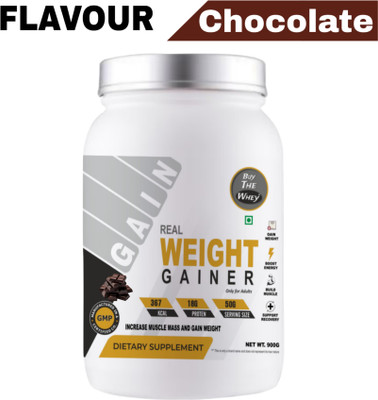 BUY THE WHEY Real Weight Gainer | Lab Tested | Weight Gainers/Mass Gainers(900 g, CHOCOLATE)