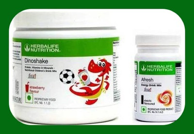 Herbal Nutrition Life Dinoshake Strawberry flavour 200 gm and Afresh Energy Drink Mix Elaichi 50 gm Plant-Based Protein(250 g, Strawberry, Elaichi)