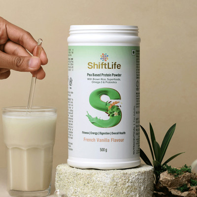 Shift Life Pea Based (rich in omega-3s, spirulina and moringa) Protein Blends(500 g, French Vanilla)