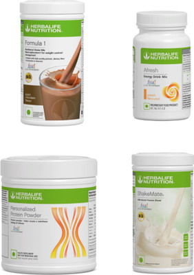 HERBALIFE Formula 1 Shake Chocolate, Afresh peach, Protein 200g, Shakemate Protein Shake(1.3 kg, Chocolate, peach)