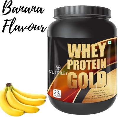 NUTRILEY Whey Protein Gold Body Whey Protein Muscle Gainer Supplement Muscle Fit Protein Weight Gainers/Mass Gainers(500 g, Banana Flavour)