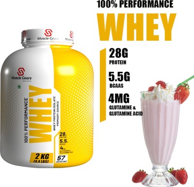Muscle Gears Performance Whey 4.4 LBS Litchi Ice Cream Whey Protein(2000 g, Litchi Ice Cream)