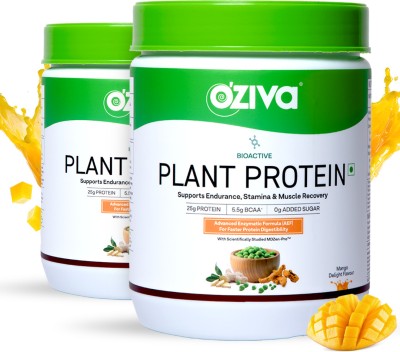 OZiva Bioactive Plant Protein Powder|25gm Protein|Faster Absorption & Better Digestion Plant-Based Protein(1000 g, Mango Delight)