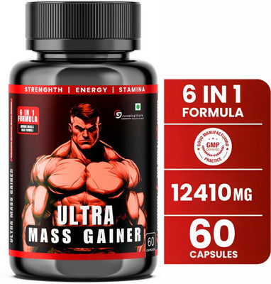 The Gromming guru Ultra Mass Gainer for Fast Weight Gain & Mass Gain, Stamina & Strength | Weight Gainers/Mass Gainers(60 Capsules, Unflavored)