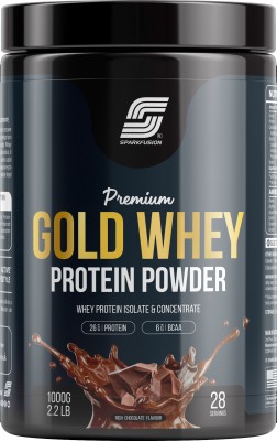 Sparkfusion Premium Gold Whey Protein Isolate For Muscle Building Rich Chocolate 1kg Pack 1 Protein Shake(1 kg, Chocolate)