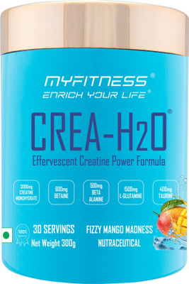 MYFITNESS Creatine Monohydrate Powder | CREA H2O | Preworkout Creatine(300 g, Fizzy Mango Madness)