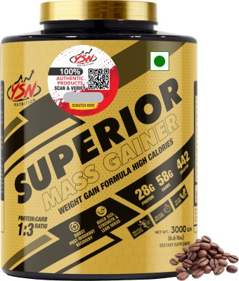 YSN NUTRITION Superior Mass Gainer Weight Gainers/Mass Gainers(3000 g, Coffee)