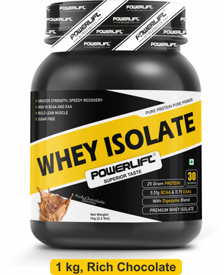 POWERLIFT Whey isolate sugar free, 25g protein with Digestive Enzyme Whey Protein(1 kg, Rich Chocolate)