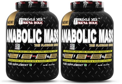 MUSCLE SIZE New Series Anabolic Mass Gainer High Protein Muscle Mass Gainer Combo Pack 12lbs Weight Gainers/Mass Gainers(5.44 kg, VANILLA)